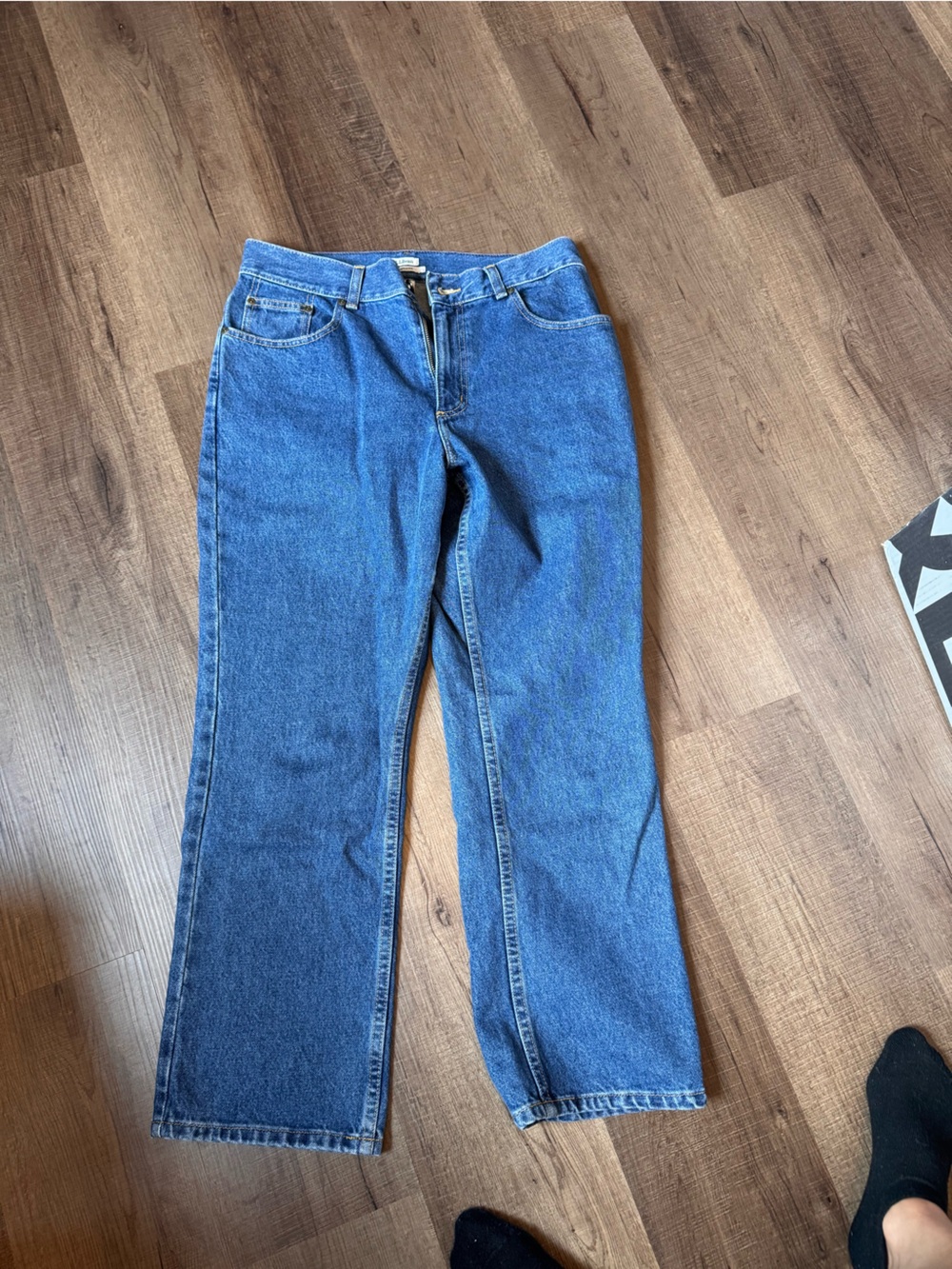 Classic Straight-Leg Blue Denim Jeans